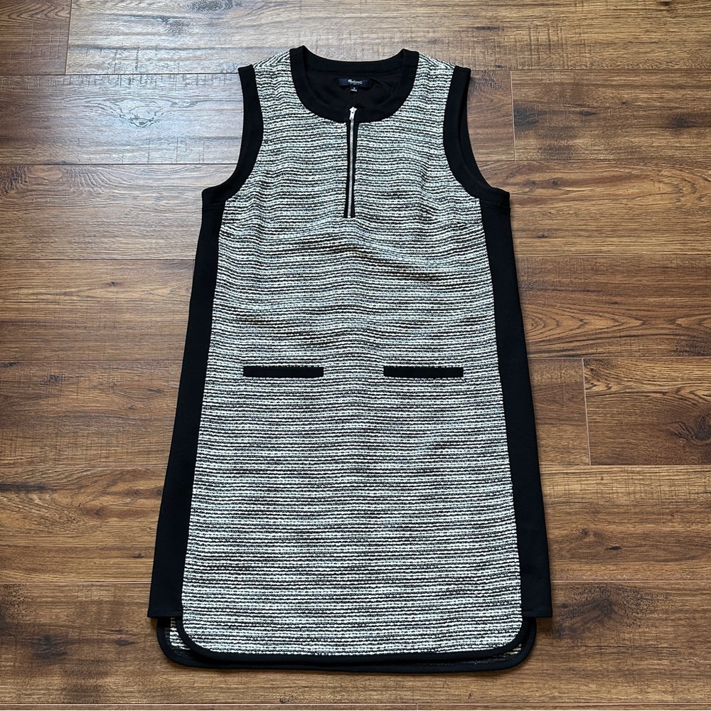 Madewell Women’s Tweedweave Shift Dress Black & White Size 8